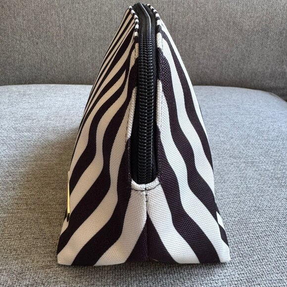 Alice + Olivia x Fabfitfun Pencil Make-up Pouch  Stripe Black New - Picture 4 of 10